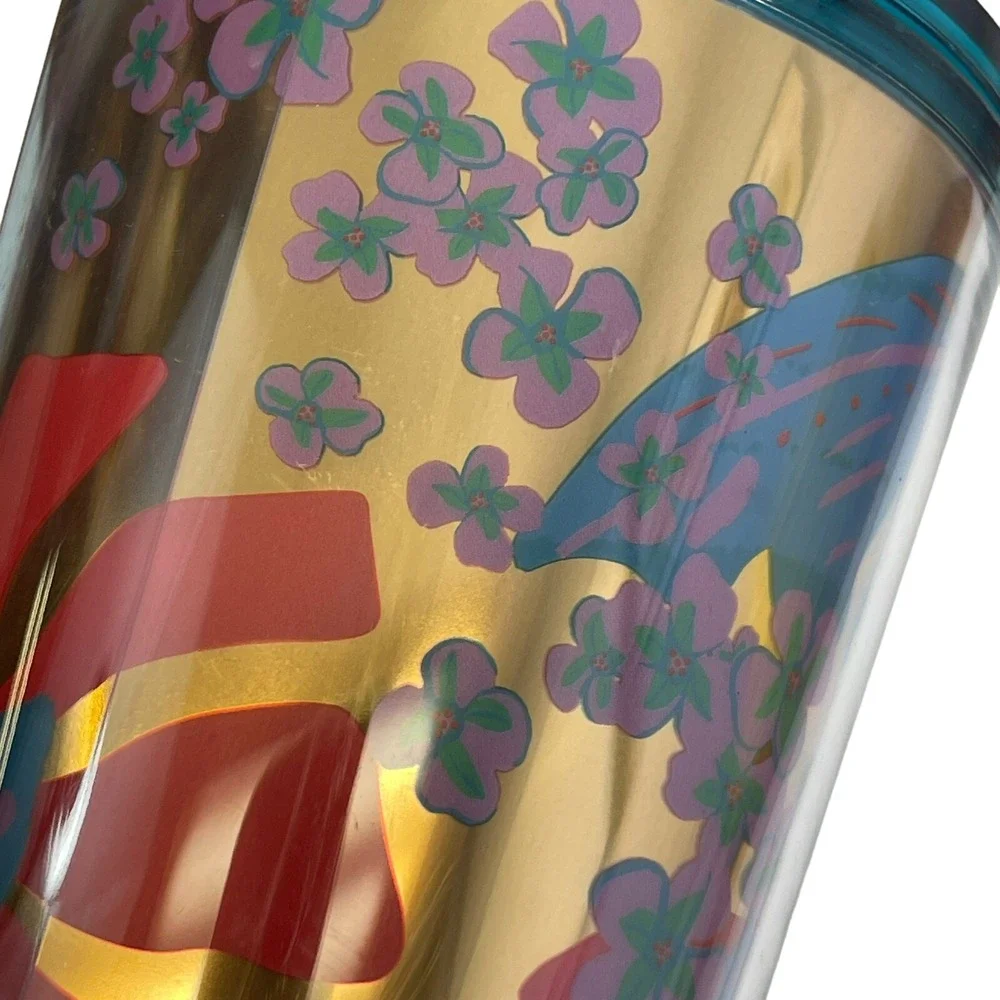 Starbucks Summer 2022 Forest Dream Aqua Terra Floral 24oz Tumbler Cold Cup (NEW)